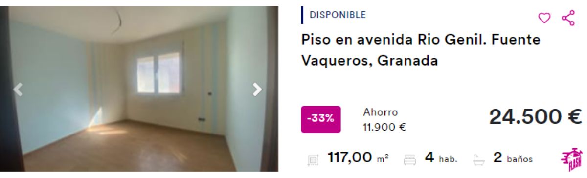 Piso en venta en Fuente Vaqueros por un precio de 24.500 euros
