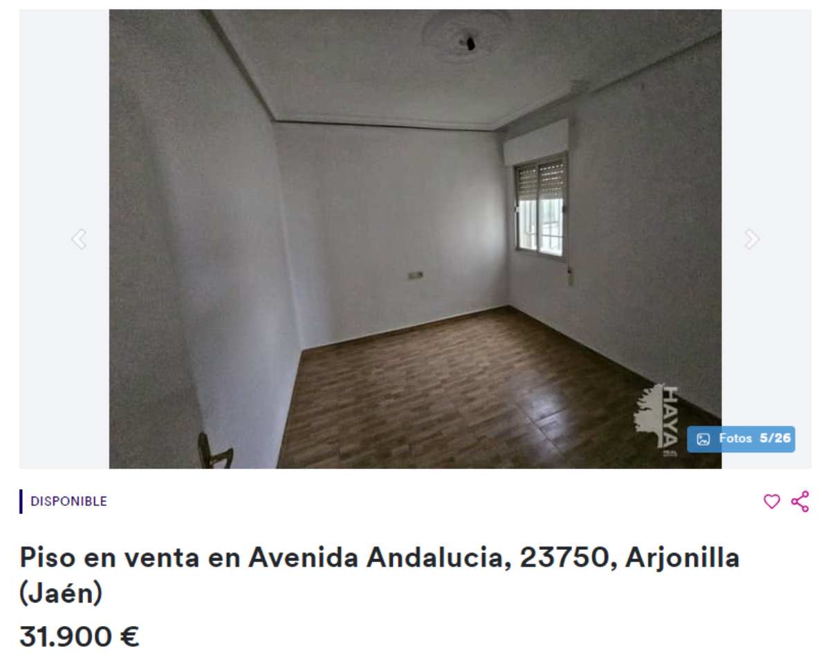 Piso en venta en Arjonilla (Jaén) por un precio de 31.900 euros 