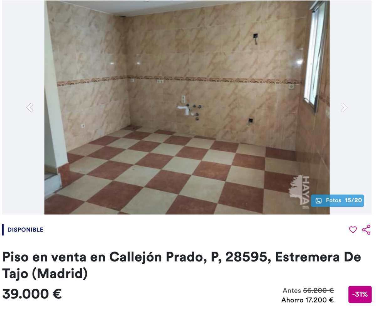 Piso en venta en Estremera del Tajo (Madrid) por un precio de 39.000 euros 