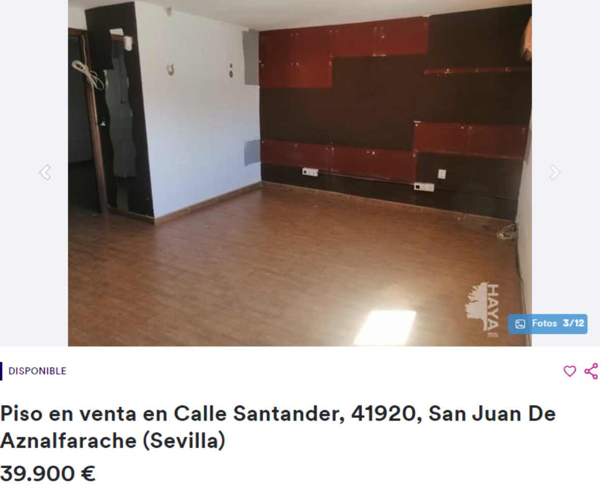 Piso en venta en San Juan de Aznalfarache por un precio de 39.900 euros 