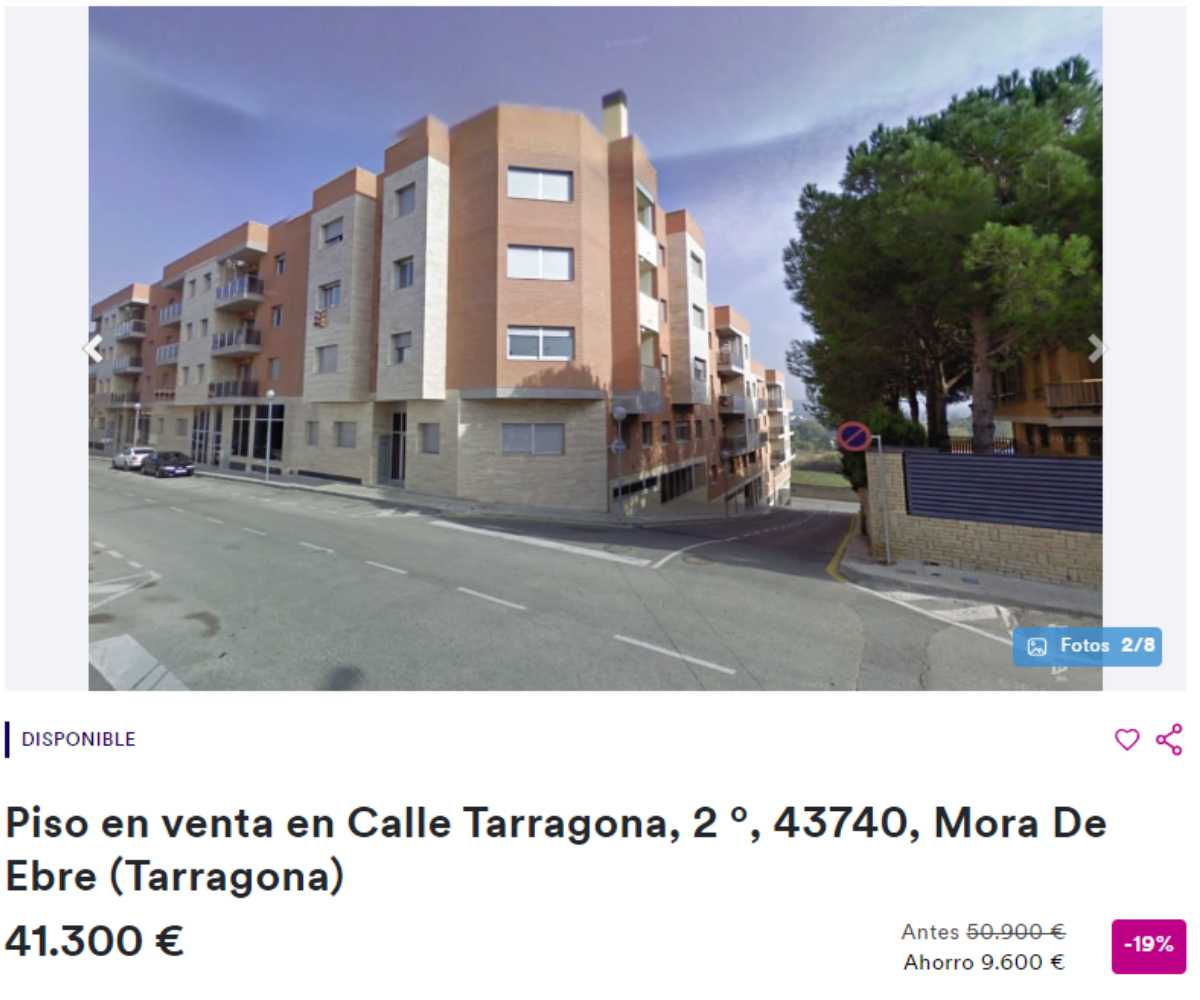 Piso en venta en Mora de Ebre (Tarragona) por un precio de 41.300 euros 