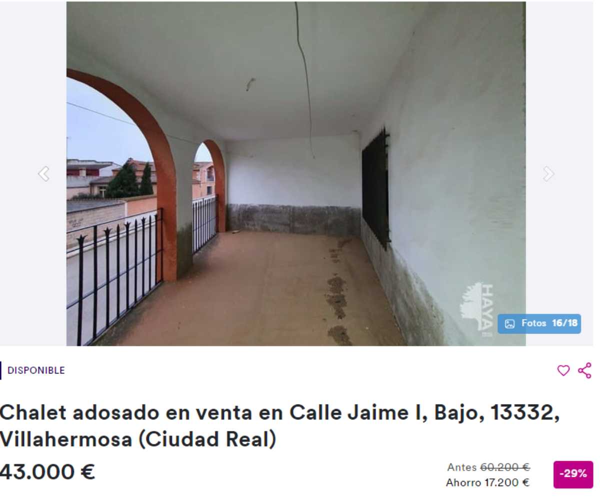 Chalet adosado en venta en Villahermosa (Ciudad Real) por un precio de 43.000 euros 