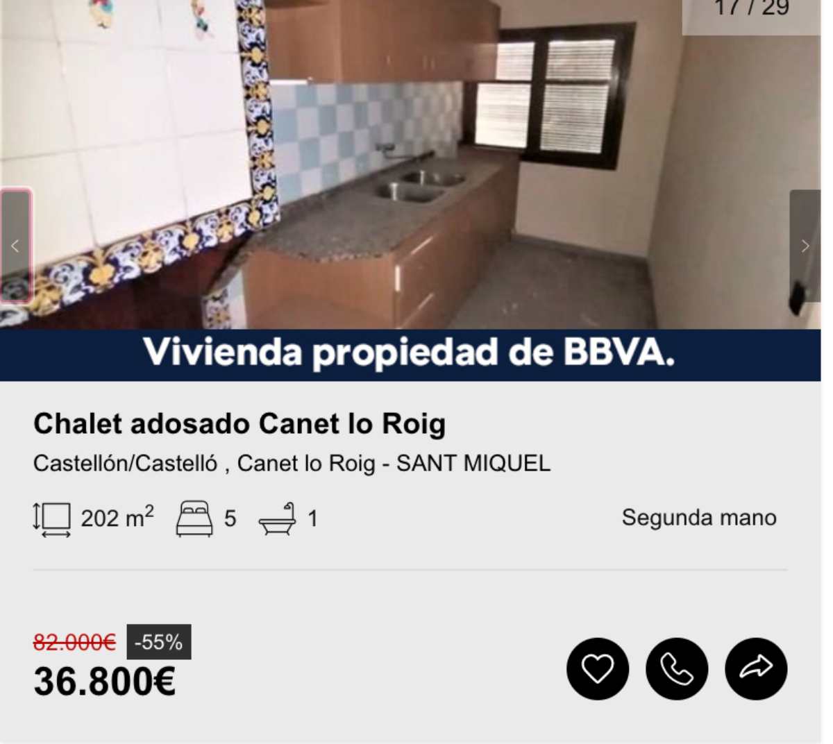 Chalet adosado en venta en Canet lo Roig por un precio de 36.800 euros 