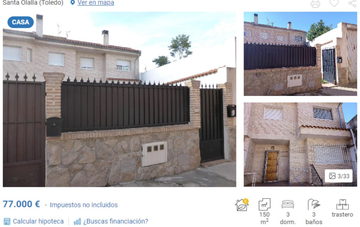 Casa en venta en Santa Olalla (Toledo), por un precio de 77.000 euros