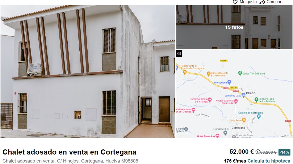 Casa en venta en  Cortegana, Huelva, por un precio de 52.000 euros 