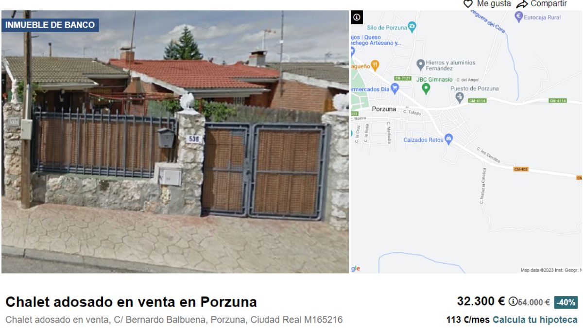 Casa en venta en Porzuna, Ciudad Real, por un precio de 32.300 euros 