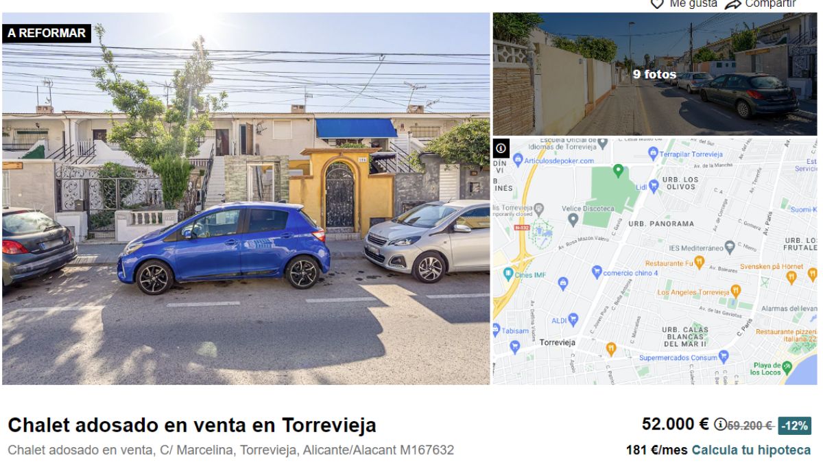 Casa en venta en Torrevieja, Alicante, por un precio de 52.000 euros 