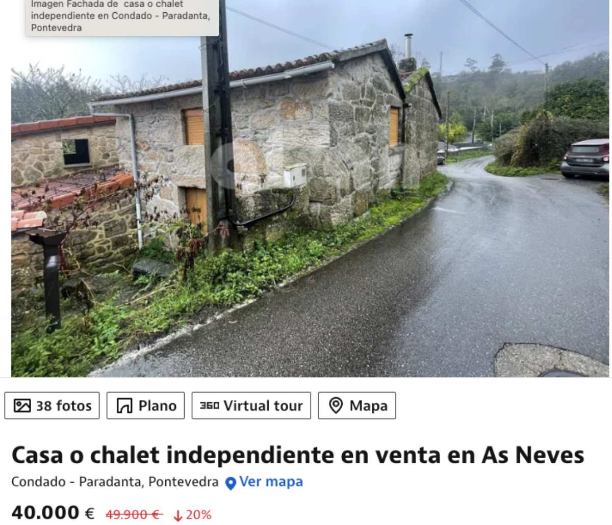 Casa independiente en Condado - Paradanta, Pontevedra por un precio de 40.000 euros 
