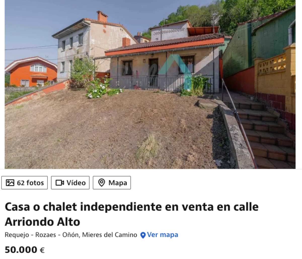 Casa independiente en Mieres del Camino por un precio de 50.000 euros 