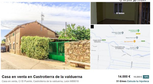 Casa en venta en Castrotierra de la Valduerna, por 14.000 euros 