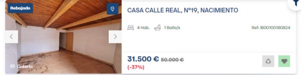 Casa en venta en Nacimiento por 31.500 euros 
