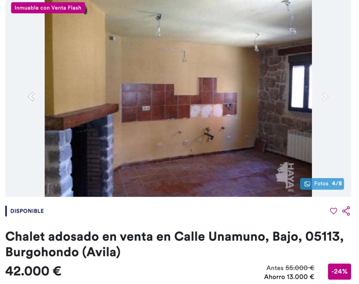 Chalet adosado en Burgohondo (Ávila) por un precio de 42.000 euros 