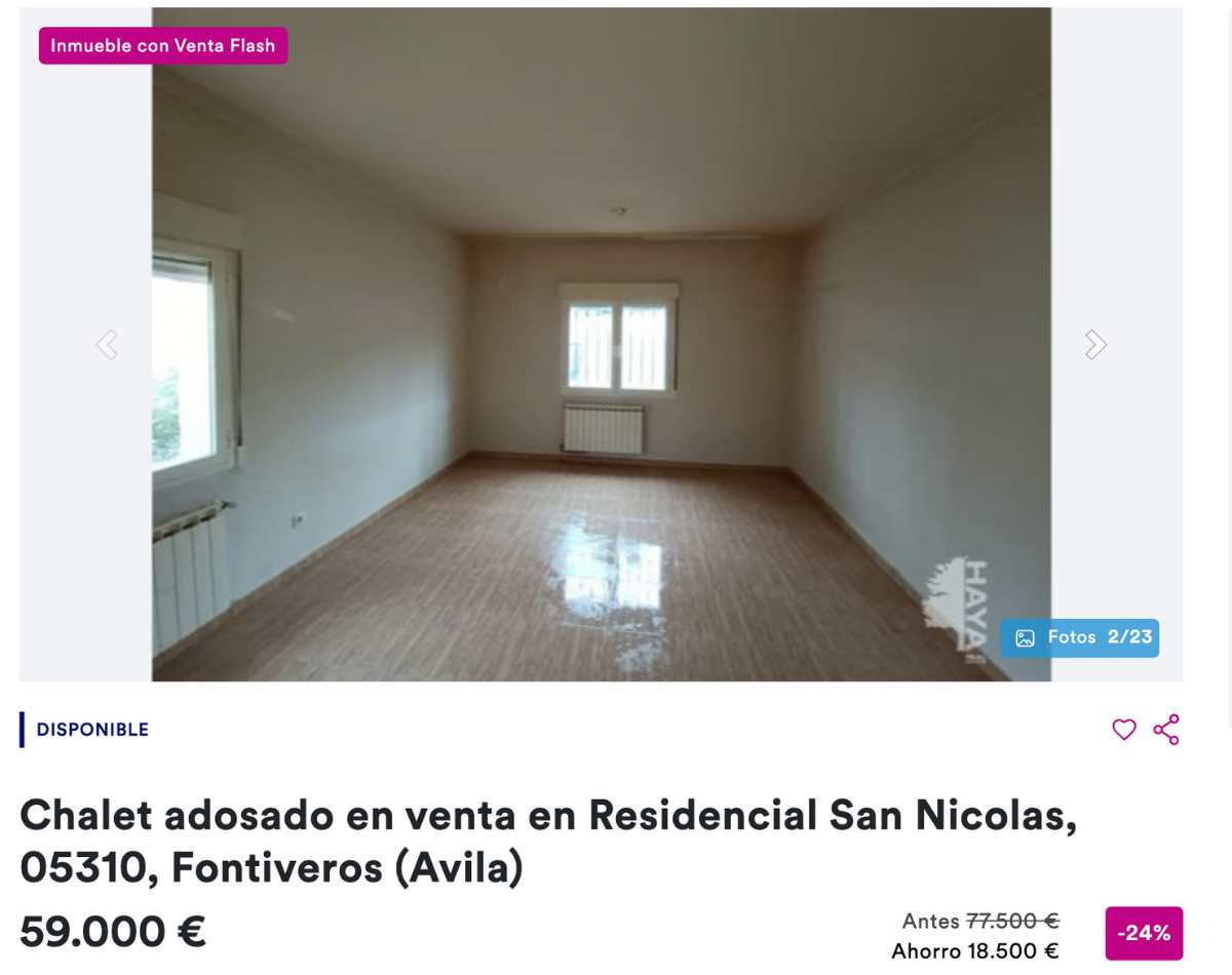 Chalet adosado en Fontiveros (Ávila) por un precio de 59.000 euros 