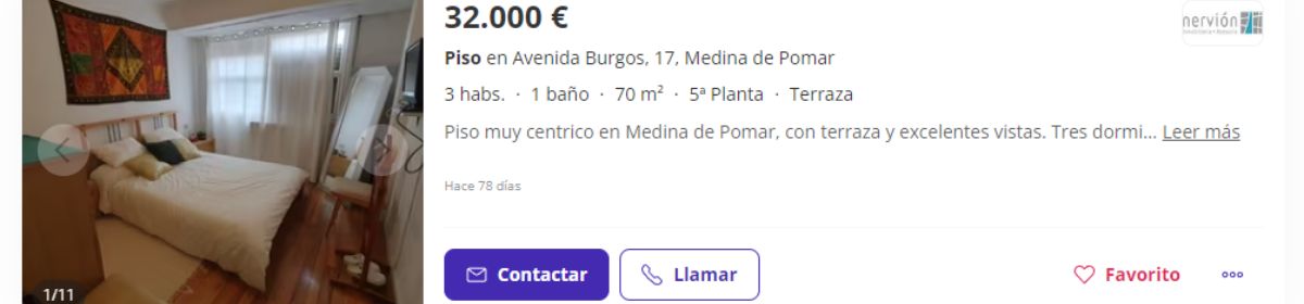 Piso en venta en Medina de Pomar por un precio de 32.000 euros 