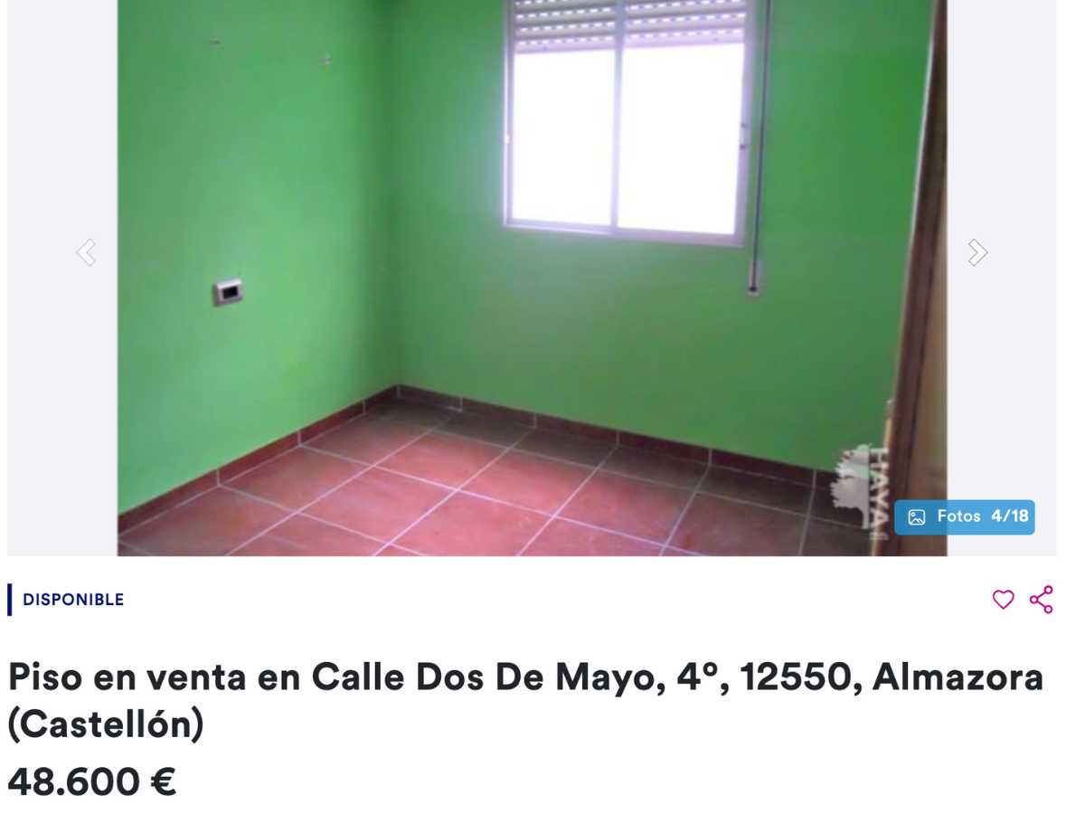 Piso en venta en Almazora (Castellón) por un precio de 48.600 euros 