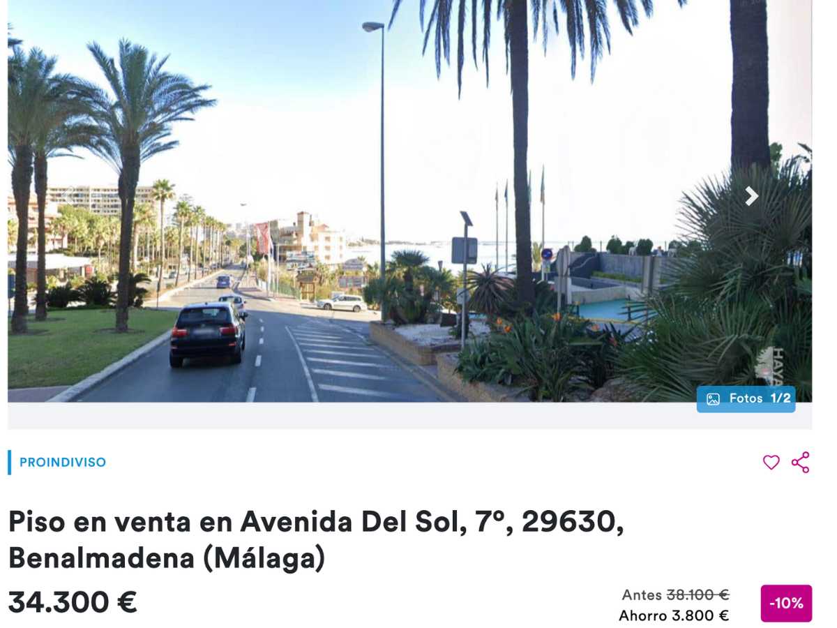 Piso en venta en Benalmádena (Málaga) por un precio de 34.300 euros 