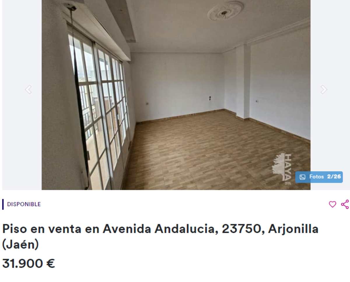 Piso en venta en Arjonilla (Jaén) por un precio de 31.900 euros 