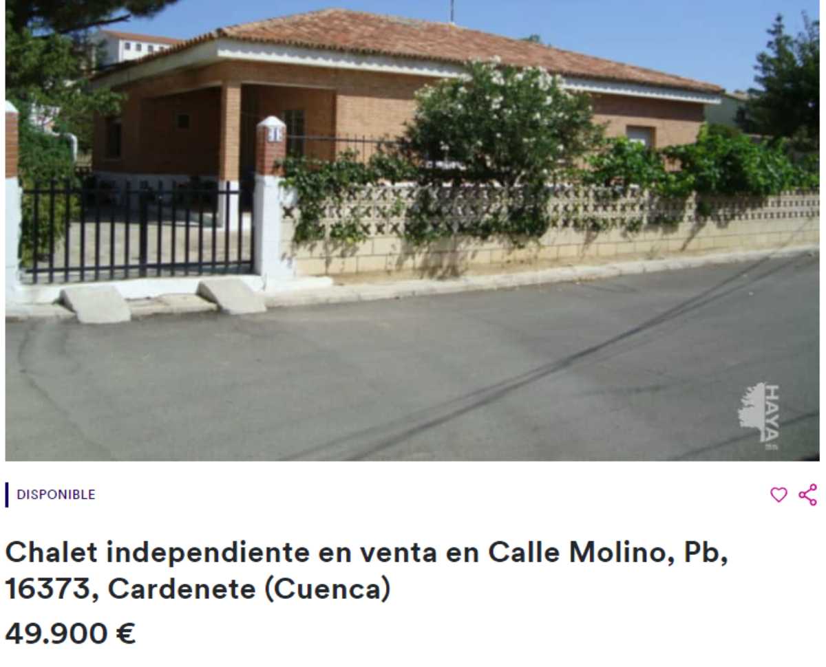 Chalet independiente en Cardenete (Cuenca) por un precio de 49.900 euros 