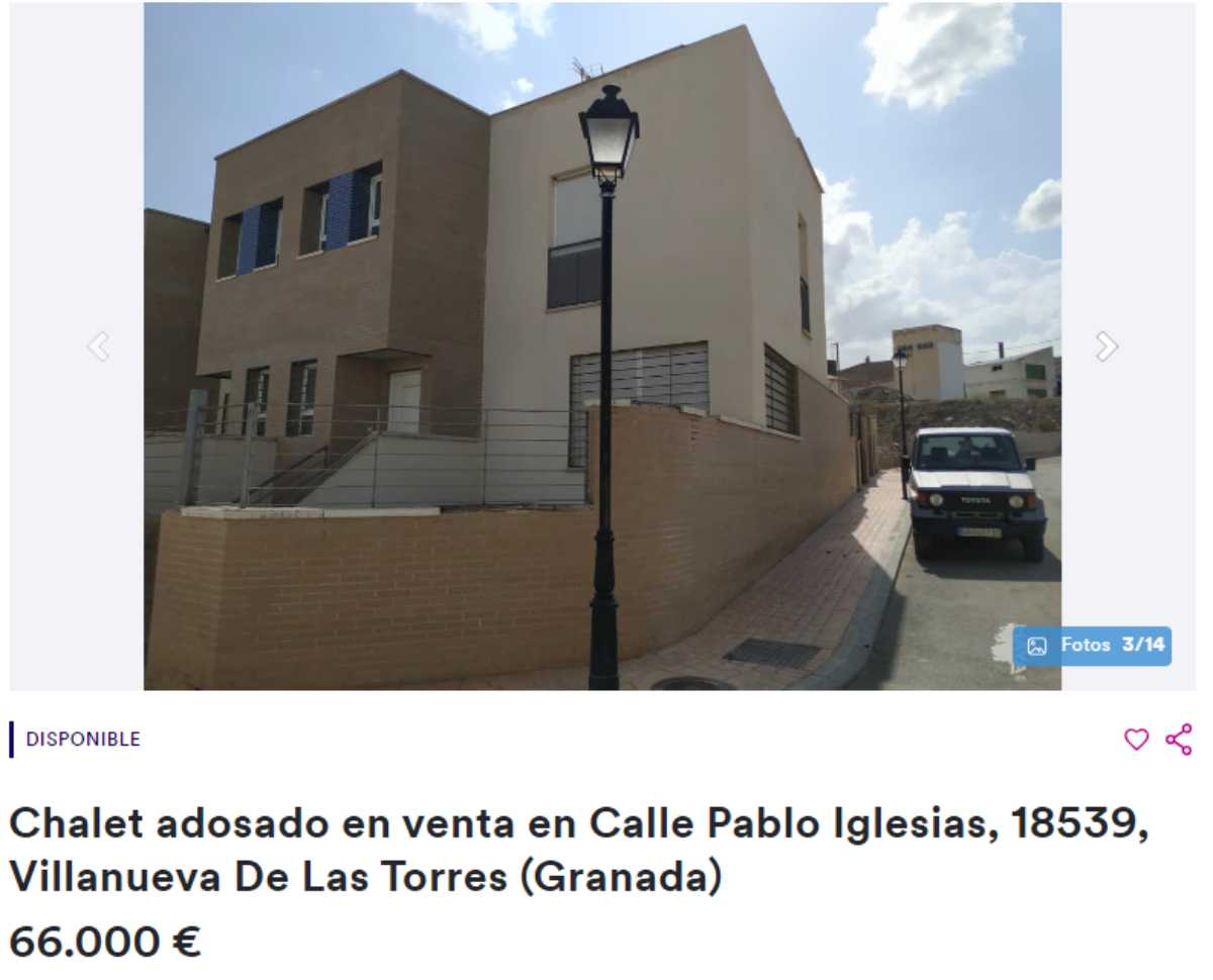 Chalet adosado en Villanueva de las Torres por un precio de 66.000 euros