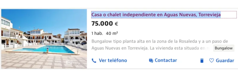 Chalet con piscina en Torrevieja