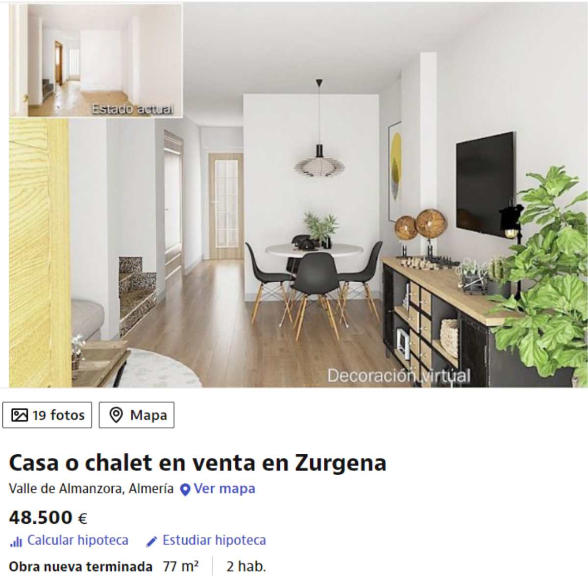 Casa en venta en Valle de Almanzora (Almería) por un precio de 48.500 euros 