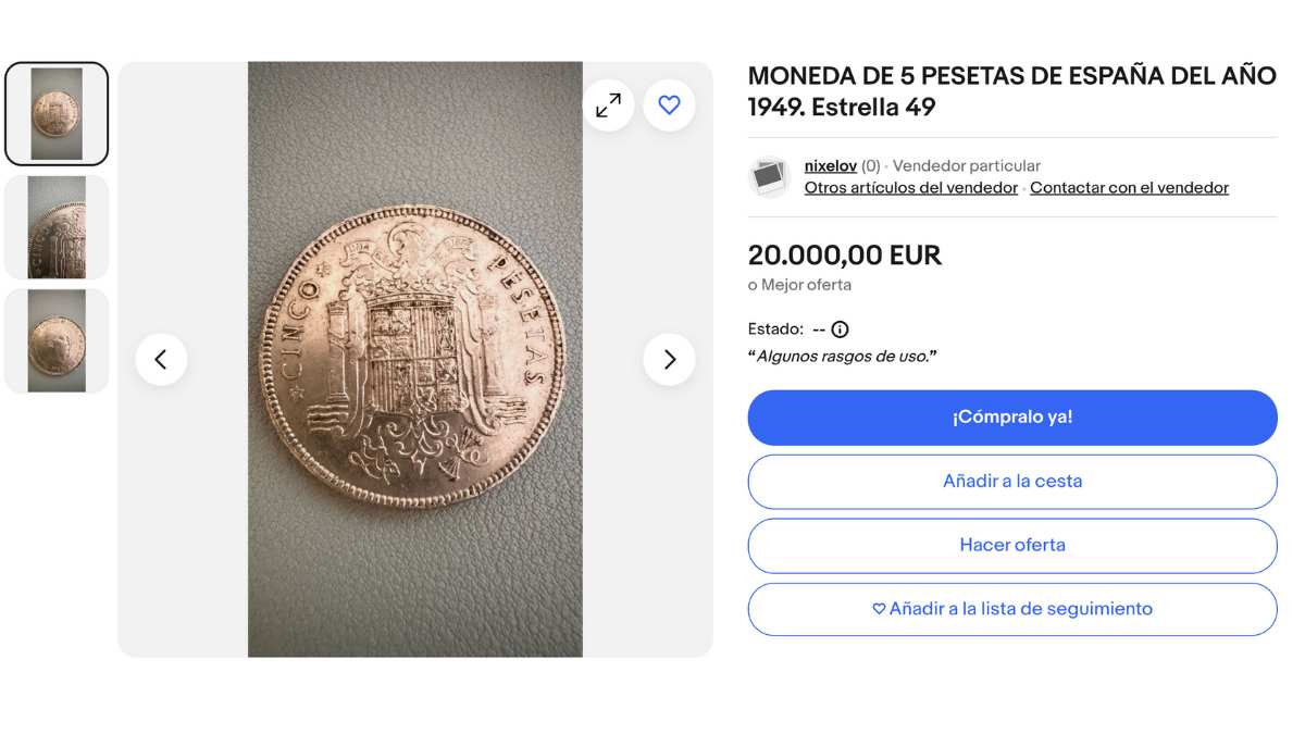 Moneda de 5 pesetas de 1949