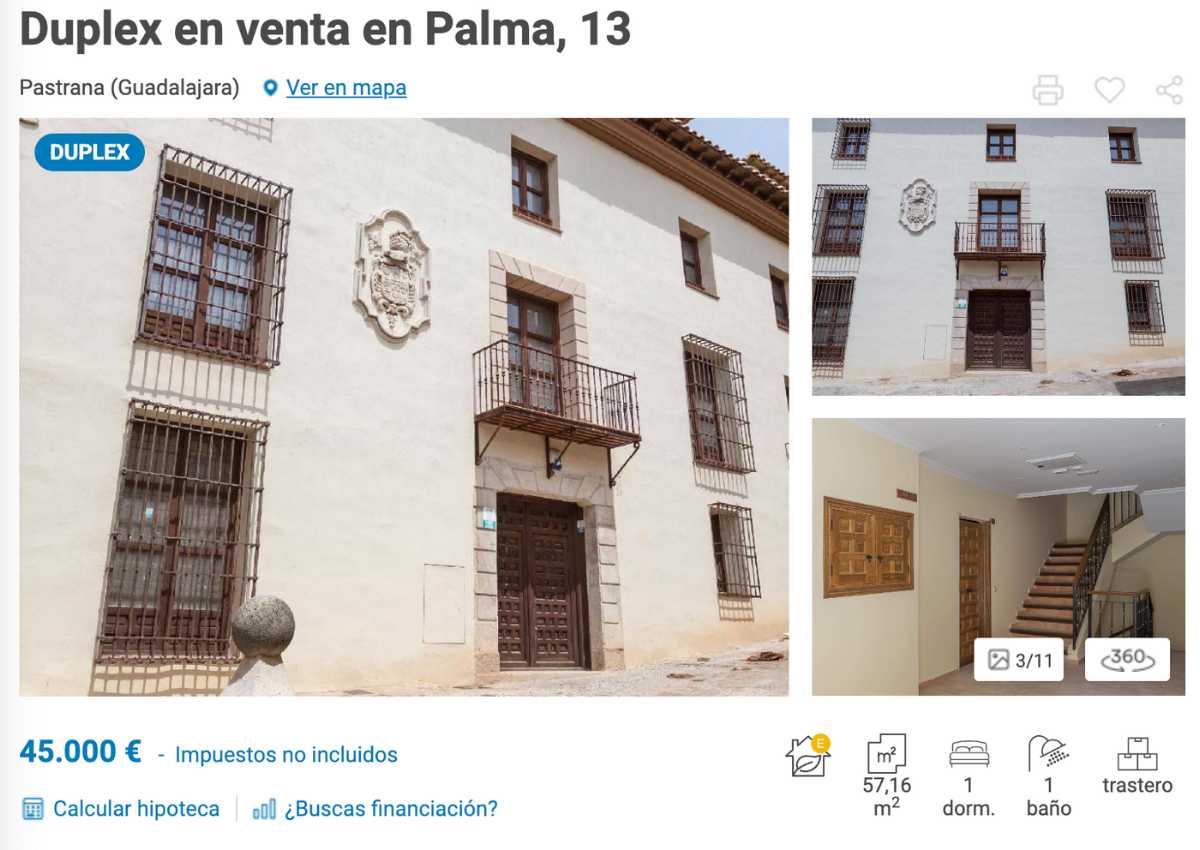 Dúplex en venta en Pastrana por un precio de 45.000 euros 