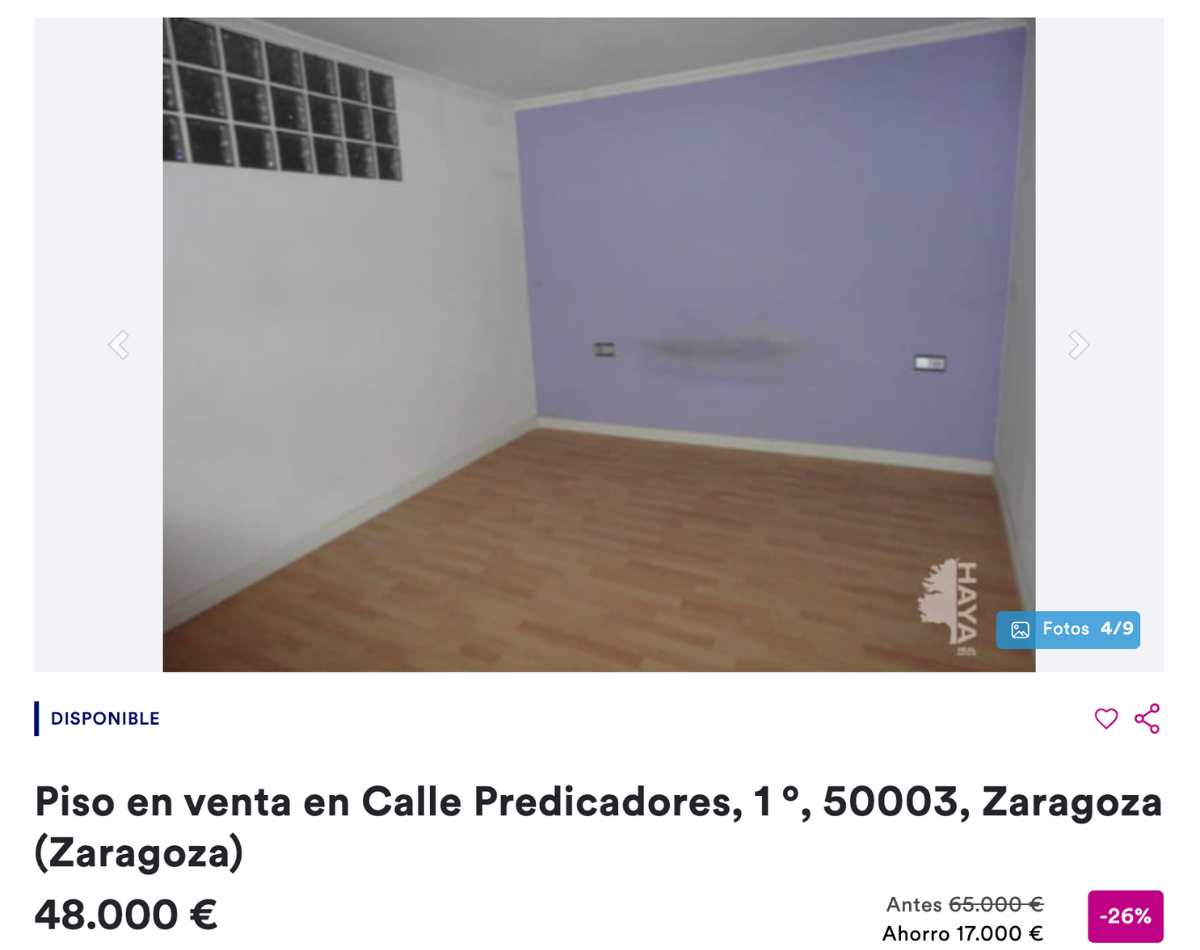 Piso en venta de CaixaBank por 48.000 euros 