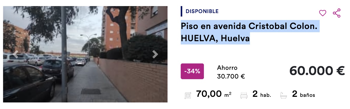 Piso de BBVA en Huelva capital