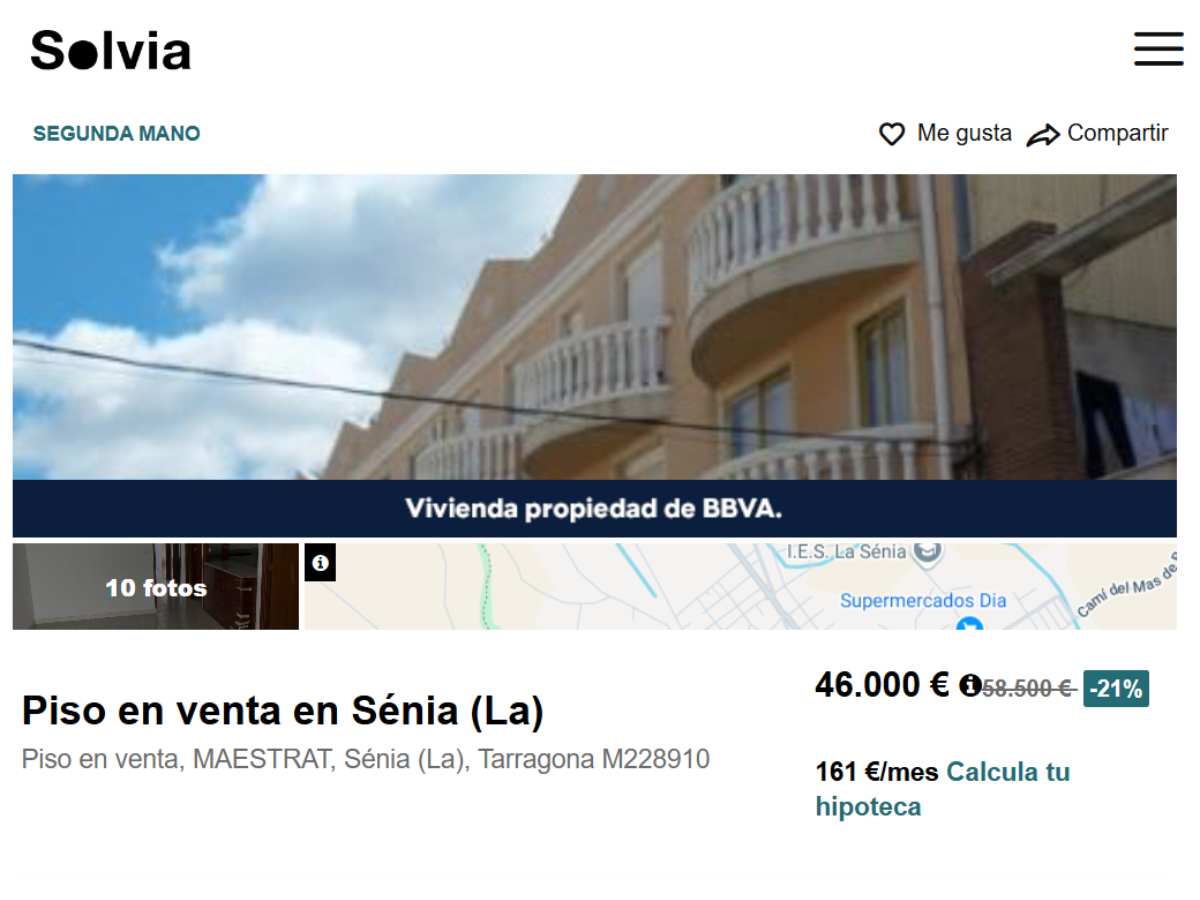 vivienda en venta en la senia solvia