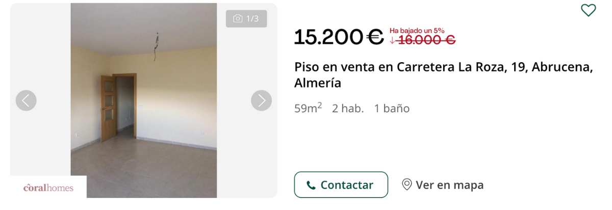 Piso en venta en Abrucena (Almería) por un precio de 15.200 euros