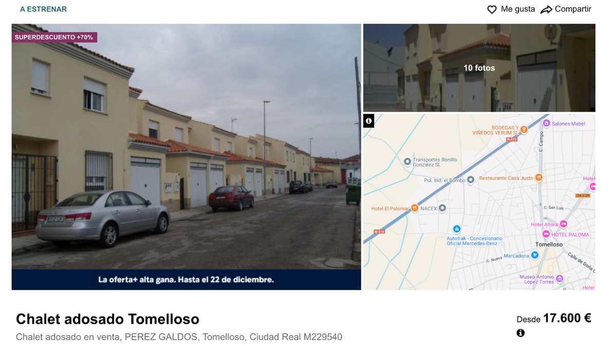 vivienda de bbva a la venta en Tomelloso