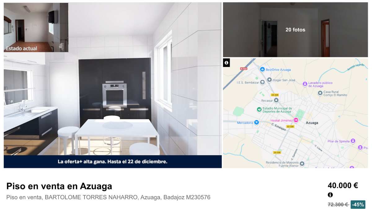 Piso en venta en Azuaga 