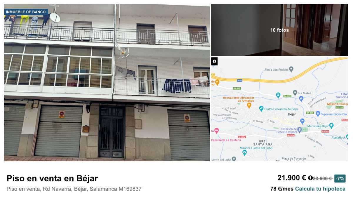 Piso en venta en Béjar (Salamanca) por un precio de 21.900 euros | Solvia