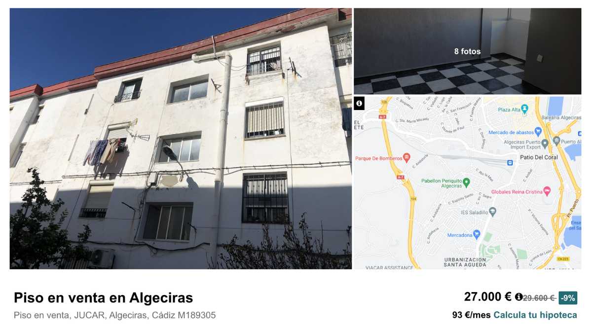 Piso en venta en Algeciras (Cádiz) por un precio de 27.000 euros