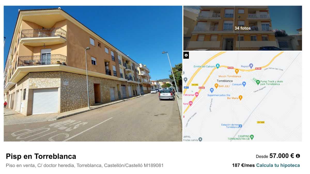 Piso en venta en Torreblanca (Castellón) por un precio de 57.000 euros 