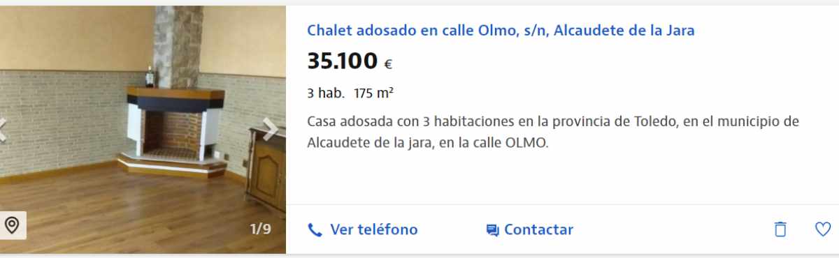 Chalet adosado en venta en Alcaudete de la Jara por un precio de 35.100 euros