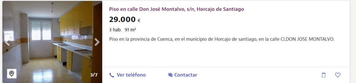 Piso en venta en Horcajo de Santiago por un precio de 29.000 euros 