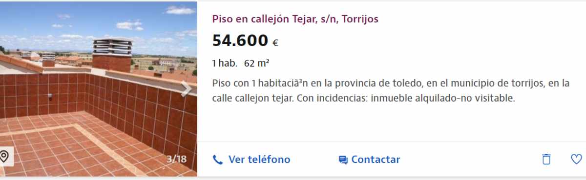 Piso en venta en Torrijos por un precio de 54.600 euros 