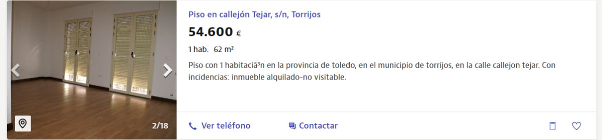 Piso en venta en Torrijos por un precio de 54.600 euros 