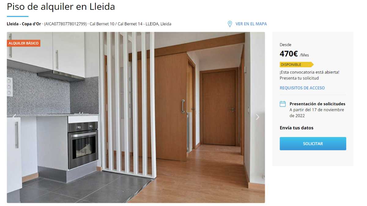 Piso en alquiler en Lleida por un precio de 470 euros al mes 