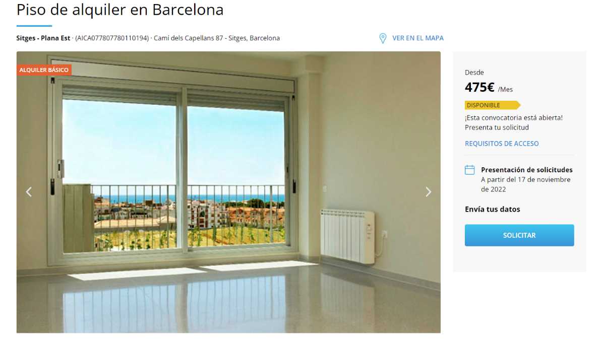 Piso en alquiler en Sitges, Barcelona por un precio de 475 euros 
