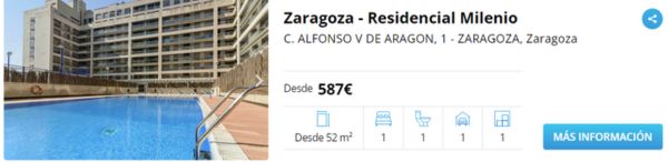 Piso de alquiler en Zaragoza por 587 euros al mes