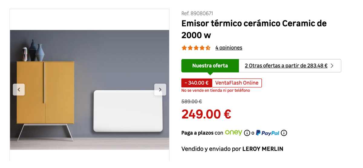 Emisor térmico cerámico Leroy Merlin