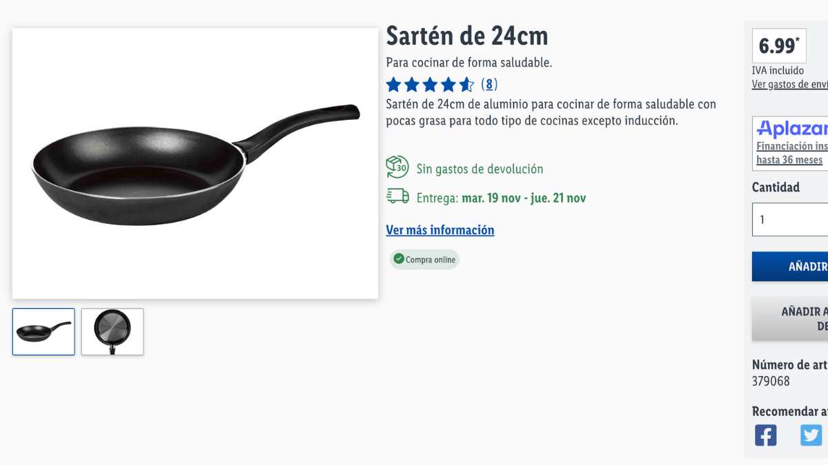 sartén a la venta en lidl