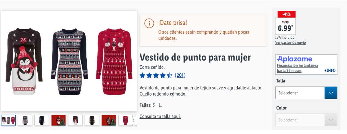 vestidos navideños Lidl