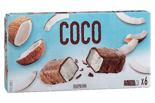 Barritas de helado de coco, de Mercadona