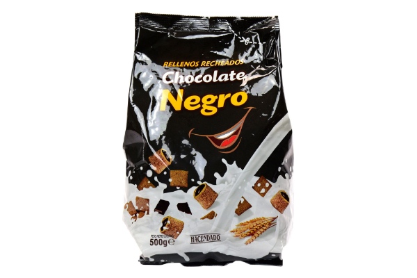 Cereales rellenos de chocolate negro de Mercadona