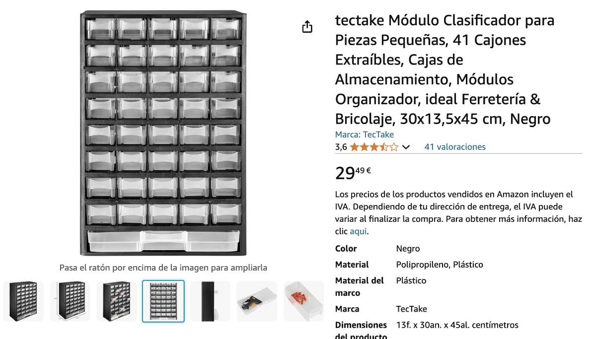 Organizador cajones Amazon 