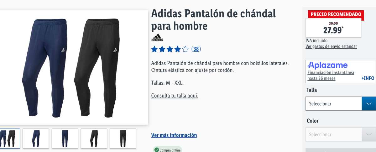 Pantalones chandal adidas